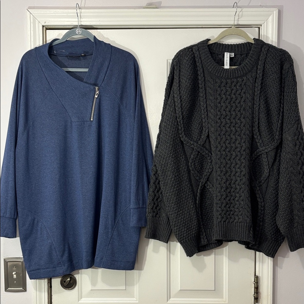 Bundle of Size 3X items: Susan Graver & Grace + Karen brand tops (2)